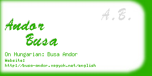 andor busa business card